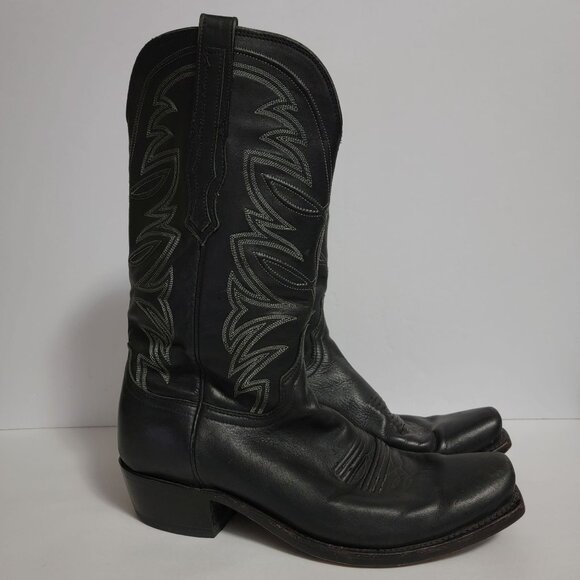 Lucchese Other - Lucchese Bootmaker Mens Black Leather Western Cowboy Rodeo Boots 9 D N96167